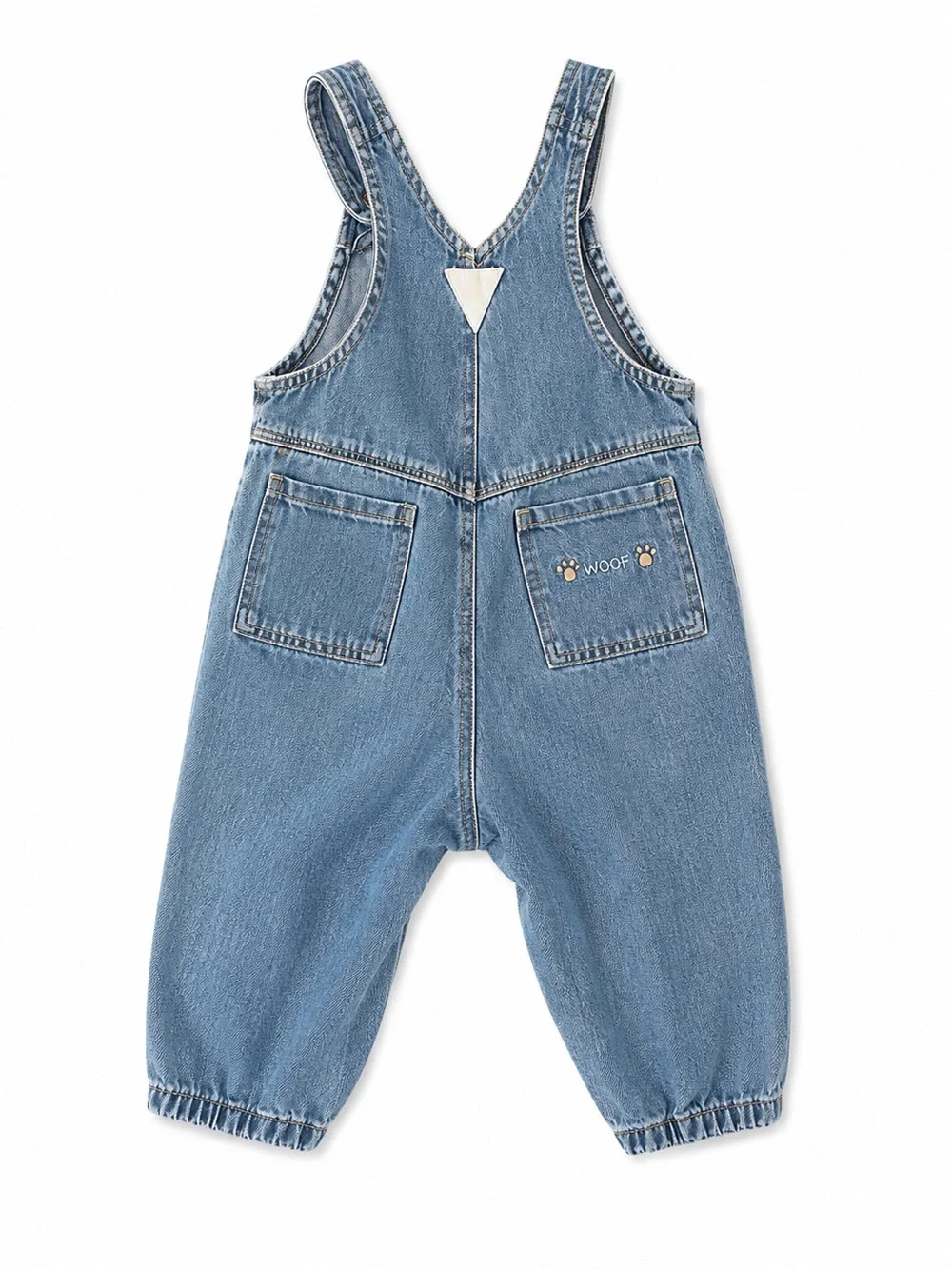 Vintage Oshkosh Baby Denim Overalls with Embroidered Puppy - Blue
